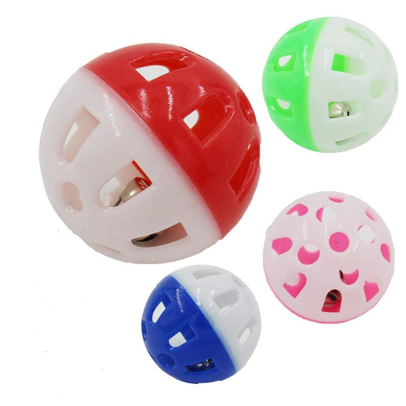 [Australia] - ORNOOU 20 Pieces Pet Cat Kitten Play Balls with Jingle Bell Pounce Chase Rattle Toy,Random Color 