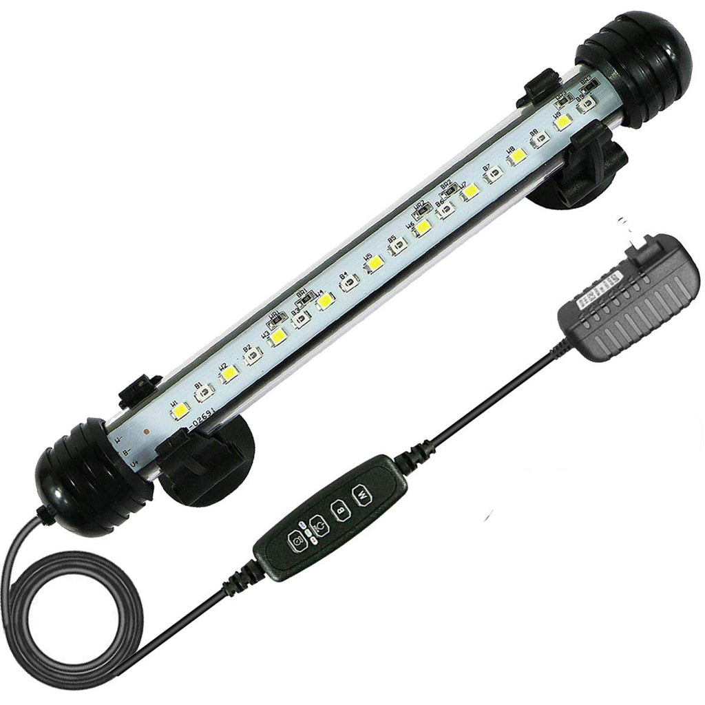 MingDak Submersible LED Aquarium Light,Fish Tank Light with Timer Auto On/Off, White & Blue LED Light bar Stick for Fish Tank, 3 Light Modes Dimmable,4W,7.5 Inch 7.5 inch 4W (Timer&Dimmer Swith) - PawsPlanet Australia