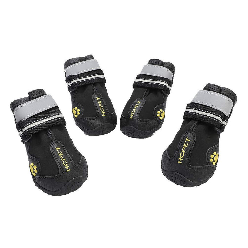 Hcpet Dog Boots Waterproof Shoes with Reflective Velcro Rugged Anti-Slip Sole Pet Paw Protectors Prumya Labrador Warm 4 Pcs for Small to Medium to Large Dogs #7 Black-upgrade - PawsPlanet Australia