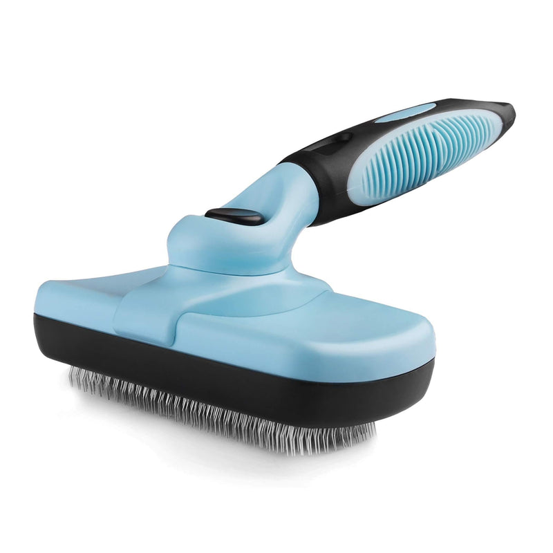 [Australia] - Pets First SELF CLEANING SLICKER BRUSH for PETS DOGS & CATS - Retractable Design for Quick & Easy Pet Fur Removal - Fine & SAFE Bristles To Detangle & Massage DOG SKIN or CAT SKIN – NEW SPECIAL DESIGN 