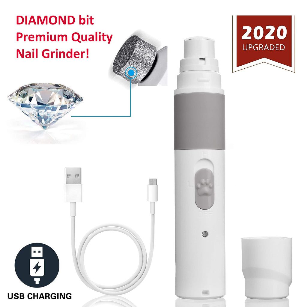 [Australia] - PET NAIL GRINDER - BEST Rechargeable Cordless DOG NAIL Trimmer for Dogs & Cats - Easy & Comfortable to Use - Quiet Motor, Two Speed Options with Light Indicator - Great for Small, Medium, Large Nails. 