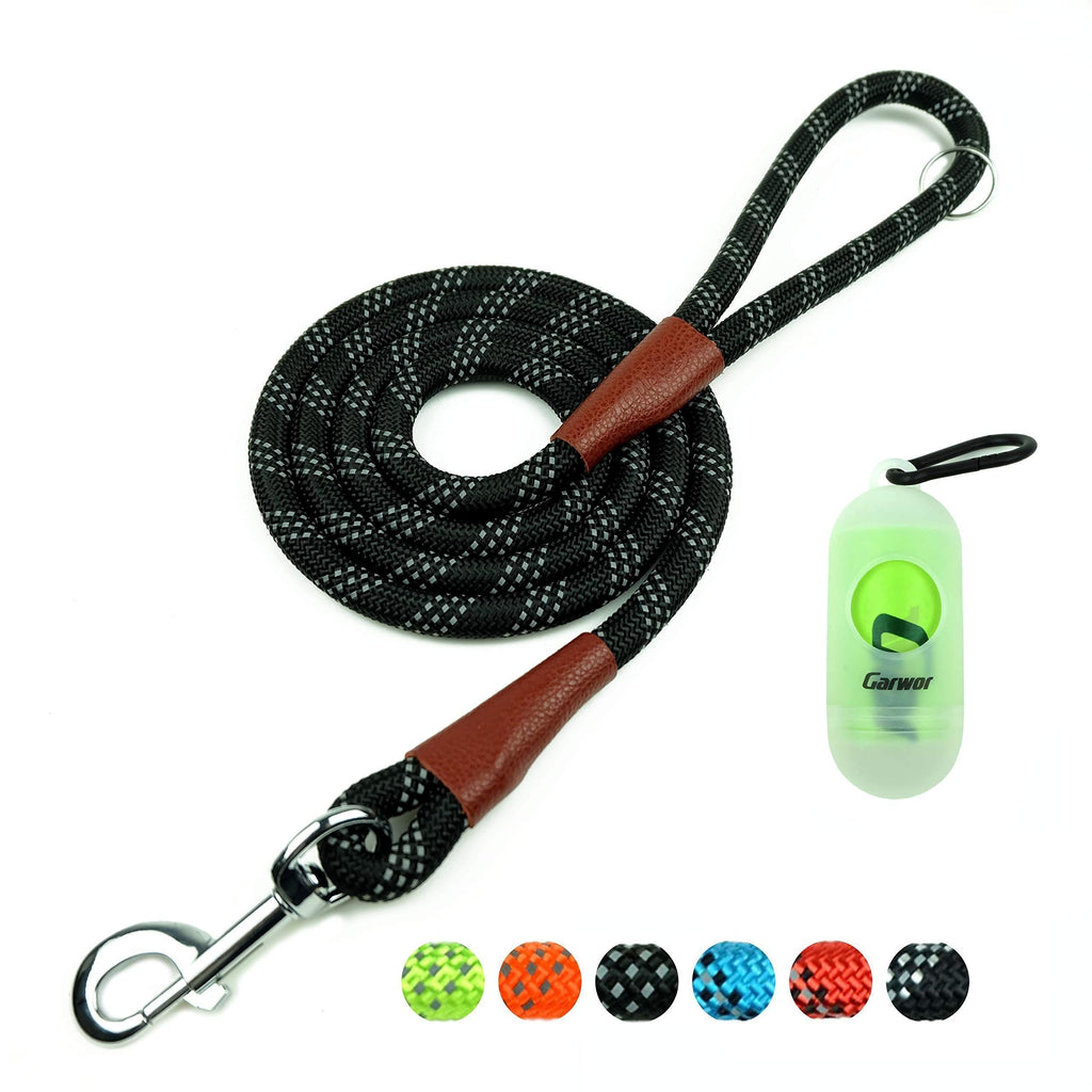 [Australia] - Garwor 4FT 5FT 6FT Reflective Dog Leash with Comfortable Padded Handle and Three Reflective Threads, Heavy Duty Leash for Medium Large Dogs, Blue Red Black Orange Green Available 6 FT 