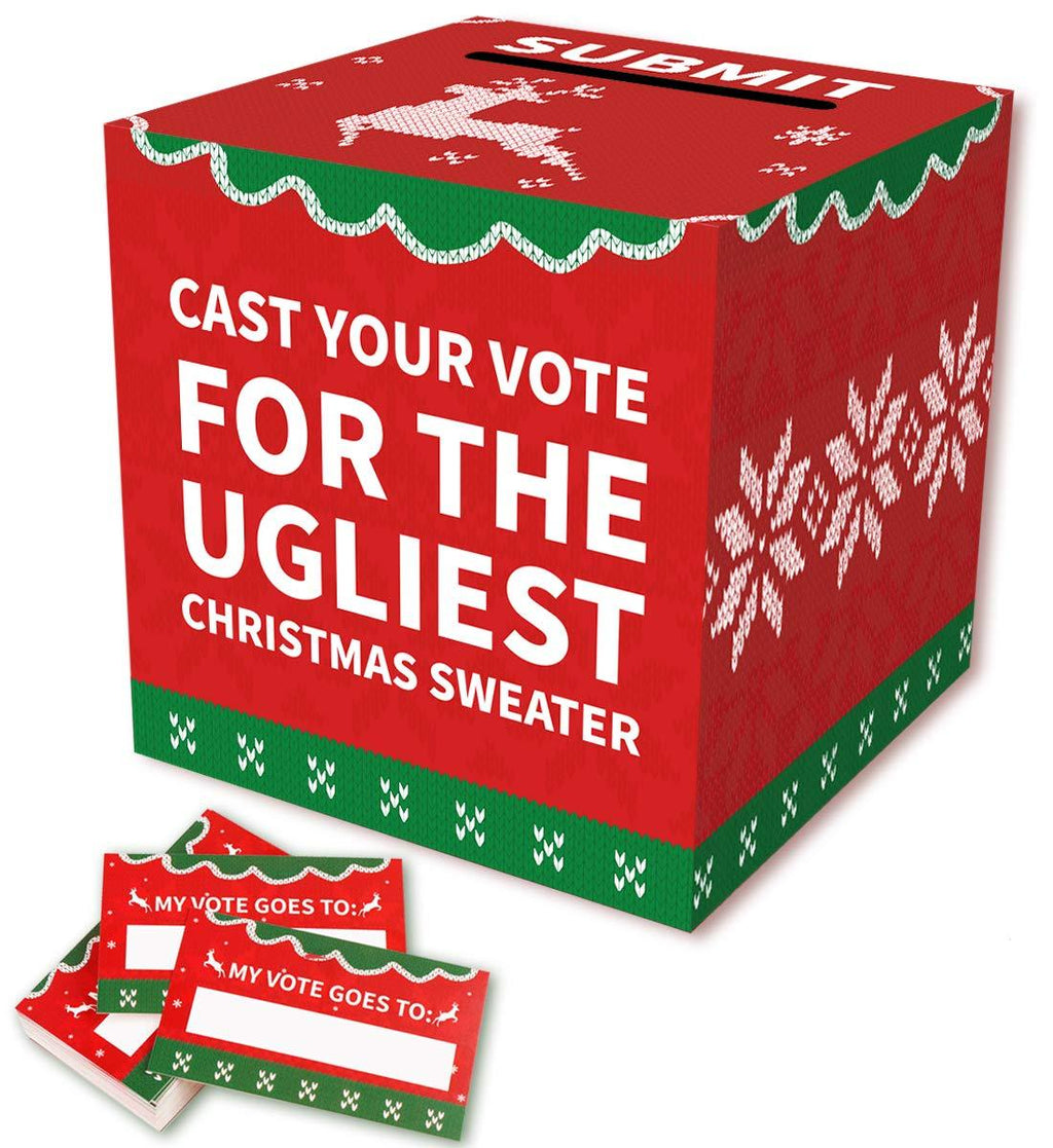 Ugly Sweater Contest Ballot Box Voting Cards – Christmas Xmas Holiday Party Supplies - PawsPlanet Australia