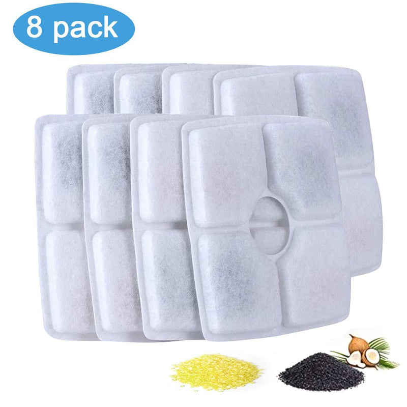 [Australia] - Pandola Pet Fountain Replacement Filters, Automatic Pet Fountain Dog Cat Water Fountain Dispenser for 84oz/2.5L Flower Fountains (Square Filters 8 Packs) Square Filters 8 Packs 