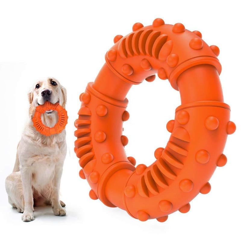 ABTOR Ultra Durable Dog Chew Toy - Toughest Natural Rubber - Texture Nub Dog Toys for All Aggressive Chewers Large Dogs Puppy - Fun to Chew, Dental Care, Training, Teething (A-Orange) A-Orange - PawsPlanet Australia