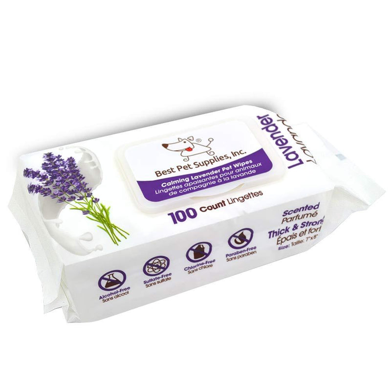 [Australia] - Pet Grooming Wipes for Dogs and Cats | Hypoallergenic and Deodorizing 100 Pack Lavender 