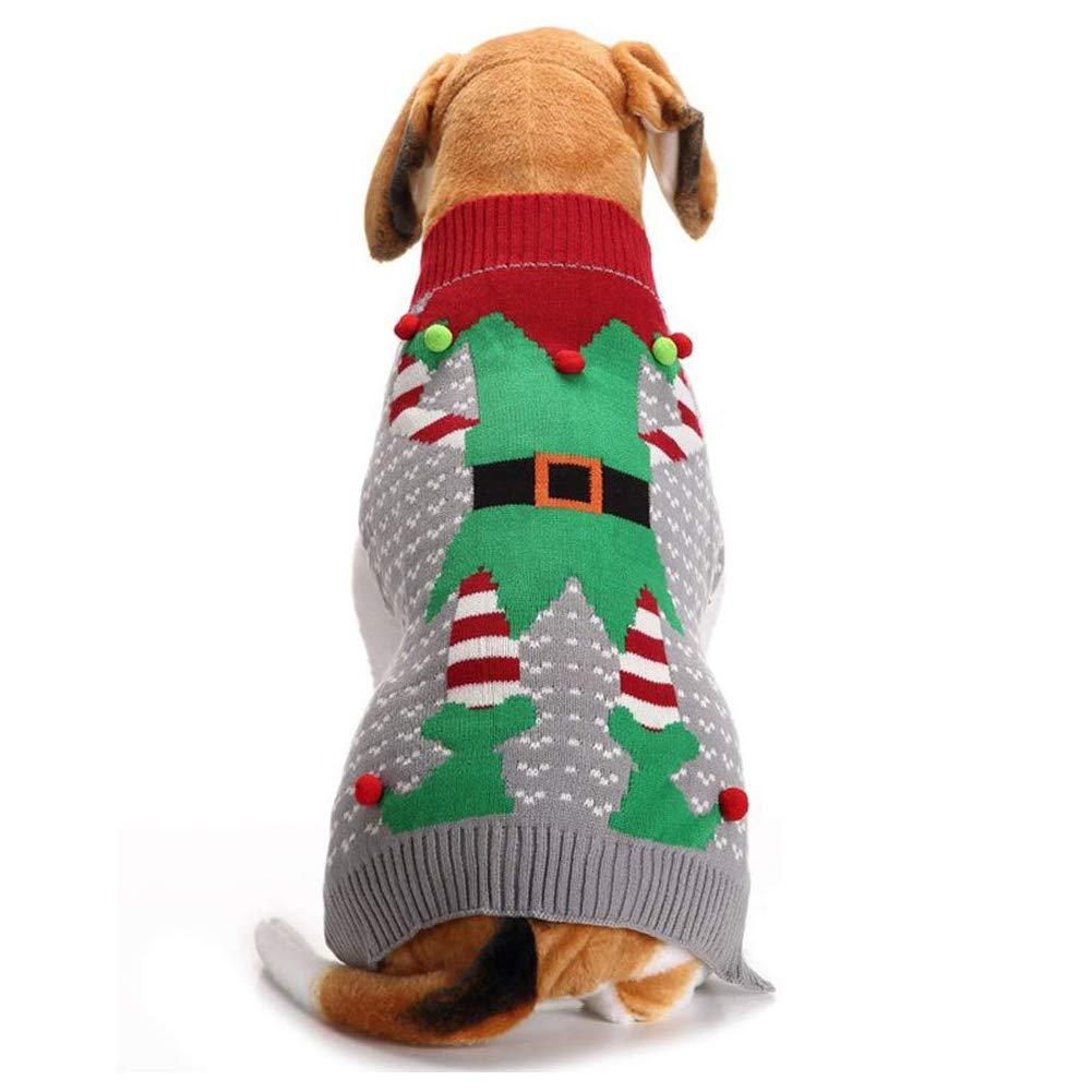 [Australia] - Cuteboom Dog Clown Winter Sweater Pet Christmas Dog Sweater Ugly Elf Pet Jumper Clown Holiday and Party for Dog and Cat XXL 