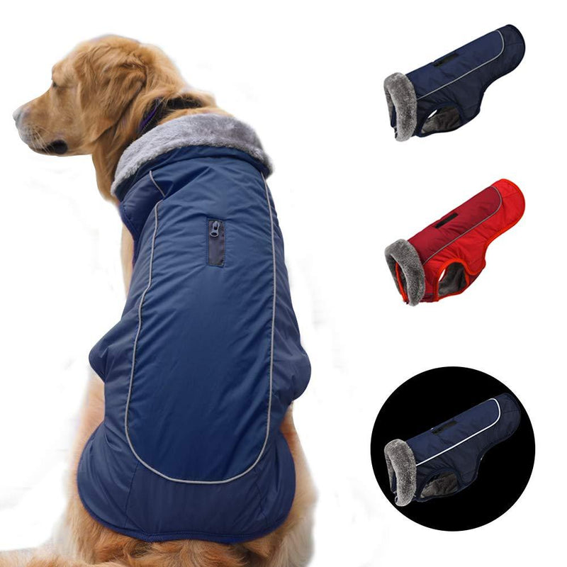 [Australia] - SCPET Dog Winter Coat Cozy Waterproof Windproof Vest Winter Coat Warm Dog Apparel Cold Weather Dog Jacket XS-3XL XS: Chest 11.8-14.2",Neck 9.05" Navy 