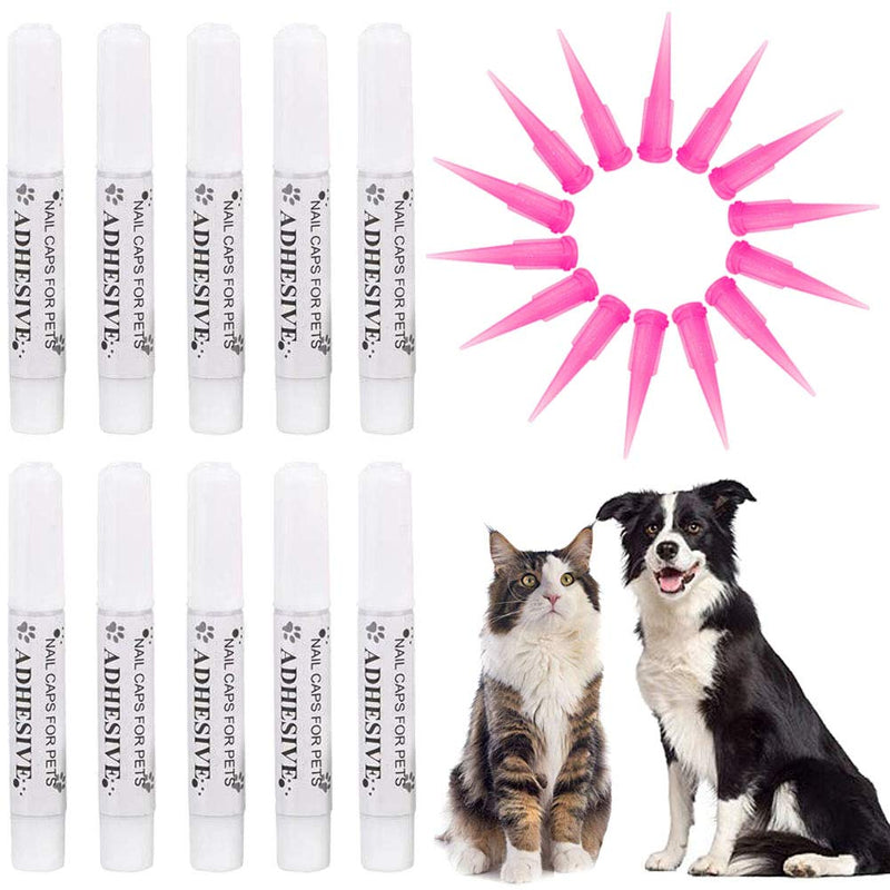 VICTHY 10pcs Special Pet Nail Adhesive Glues & 15pcs Applicator Tips for Dog or Cat Nail Caps - PawsPlanet Australia