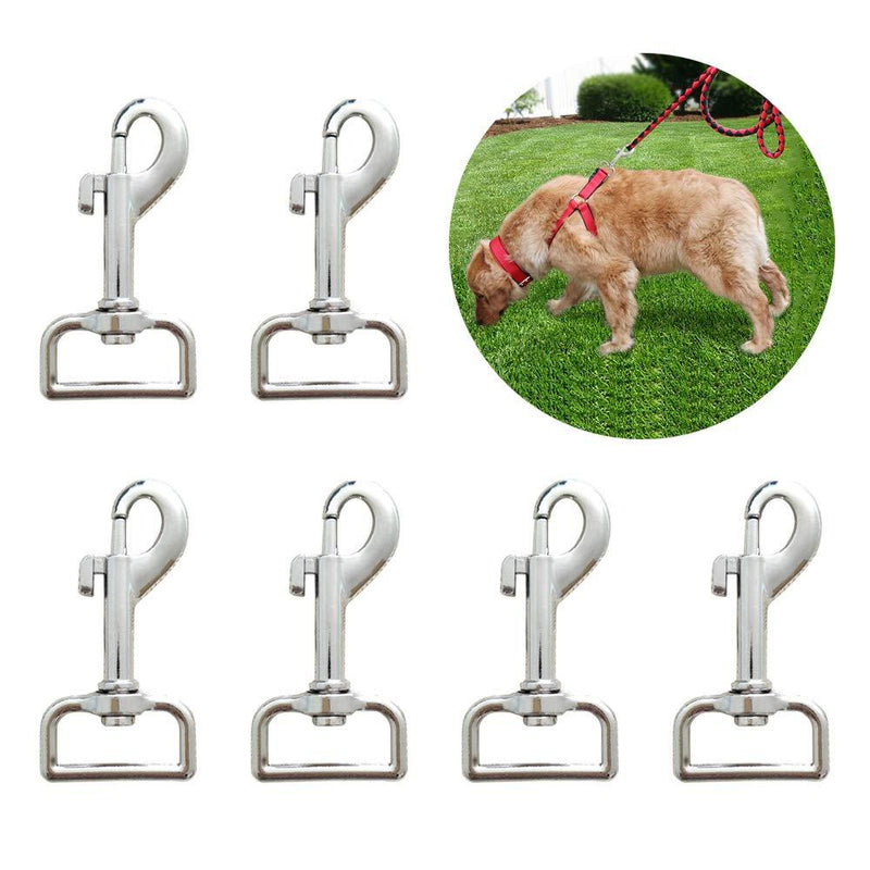[Australia] - Huture 6pcs Square Eye Bolt Snap Hook Single Ended Flagpole Snap Clip Nickel Plated Swivel Snap Hooks for Keychain Horse Leads Pet Leashes Gate Latches Bag Straps Outdoors Tents 59mm, Silver 