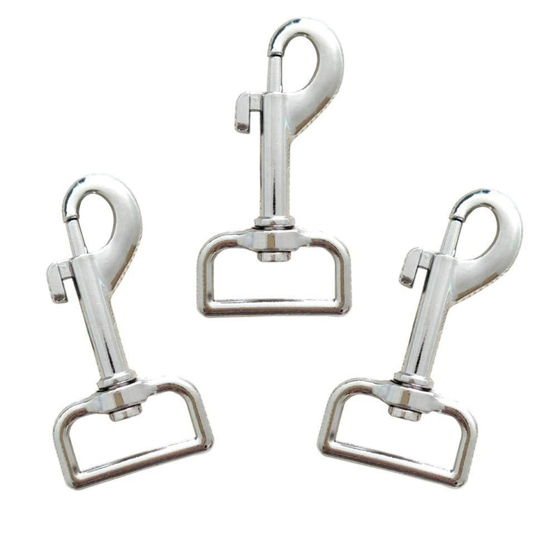 [Australia] - Huture 3pcs Square Eye Bolt Snap Hook Single Ended Flagpole Snap Clip Nickel Plated Swivel Snap Hooks for Keychain Horse Leads Pet Leashes Gate Latches Bag Straps Outdoors Tents 59mm, Silver 