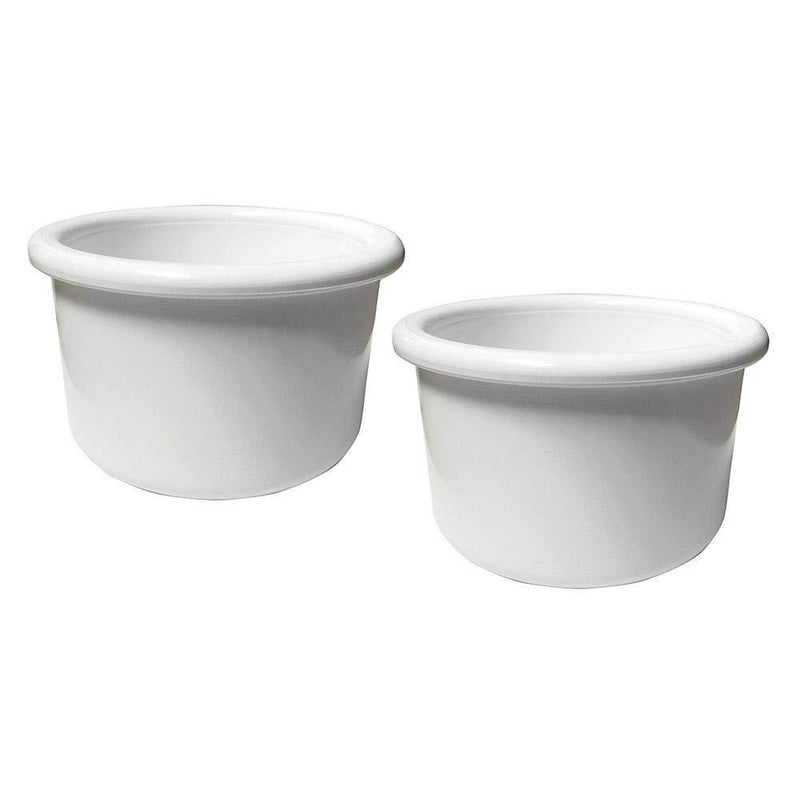 [Australia] - A & H Tool and Die Crock-Style Plastic Bird Dish White 16 oz Two Pack 