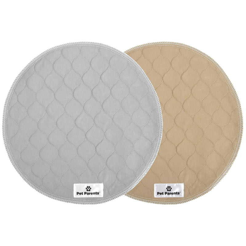 [Australia] - Pet Parents Pawtect Pads Washable Dog Pee Pads (2pack) of Premium Pee Pads for Dogs, Waterproof Training Pads for Dogs & Reusable Dog Pee Pads! Whelping Pads & Modern Puppy Pads! 17" Round (2pack) Natural 