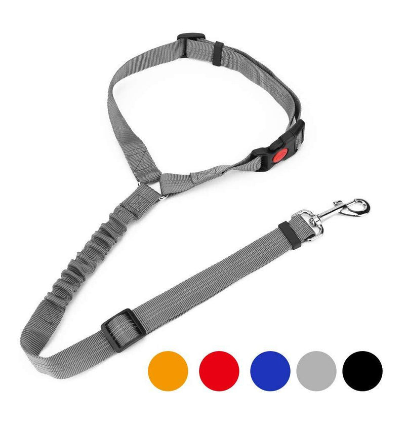 [Australia] - DIFFLIFE Dog Seat Belt, 2 Pack Adjustable Dog Seat Belt Harness, Dog Vehicle Seat Belt, Car Headrest Restraint Pet Leash for Driving/Travel/Daily Use（Gray） (YUNTA9211) Gray 