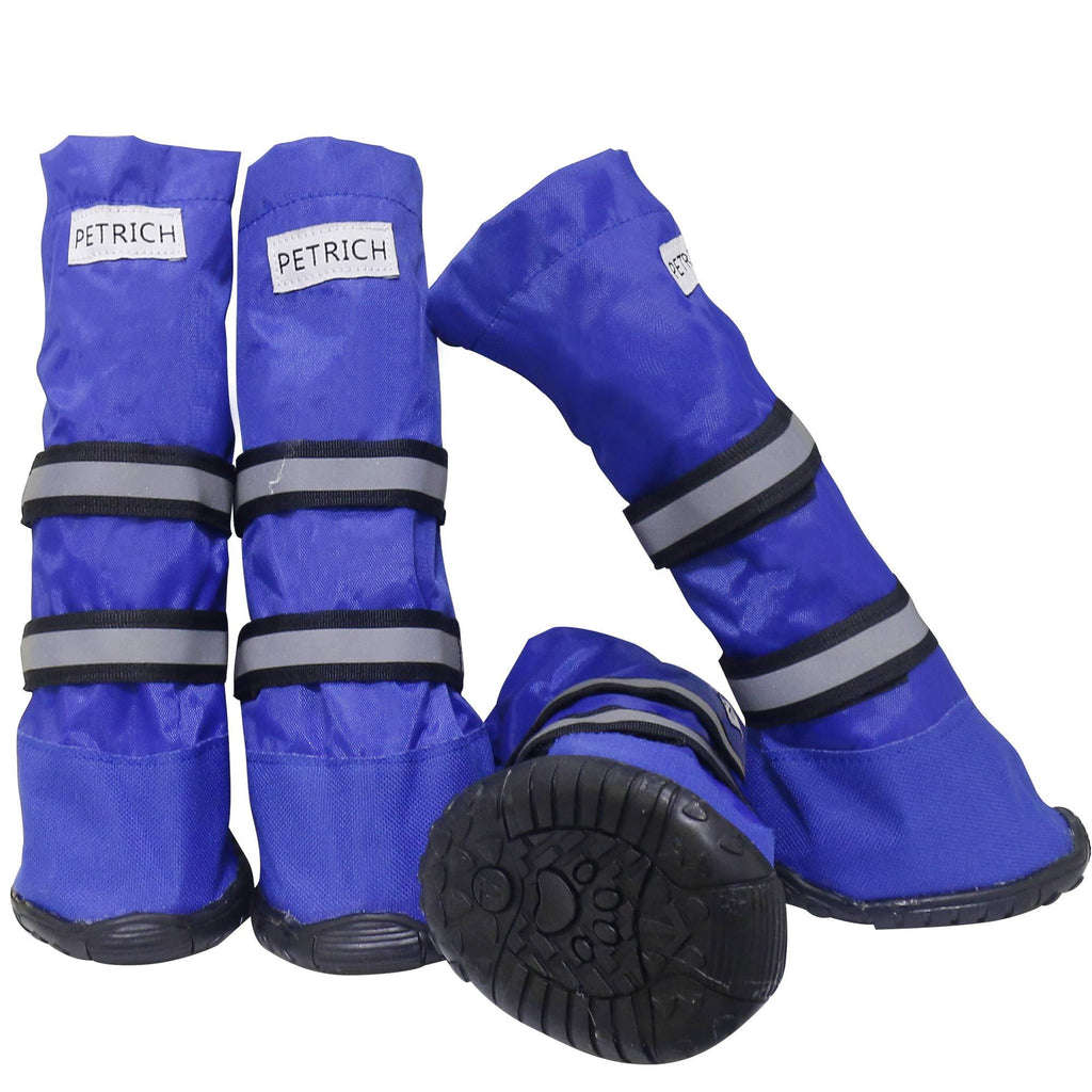 BESUNTEK Dog Boots Waterproof Shoes for Large Dogs,Dog Boots Warm Lining Nonslip Rubber Sole for Snow Winter,Anti-Slip Sole Pet Paw Protectors 4PCS XL Blue - PawsPlanet Australia