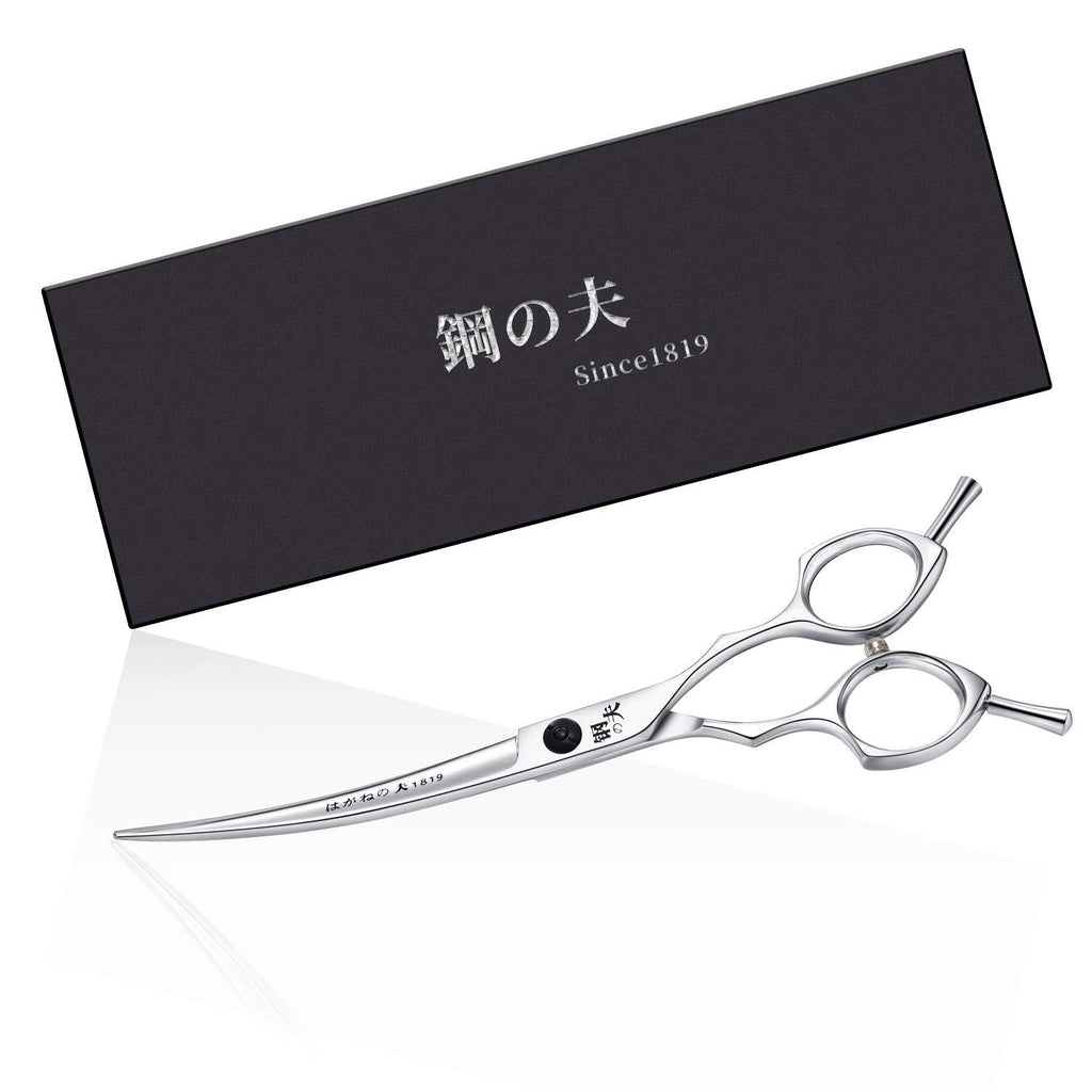 [Australia] - 7.0" Pet Grooming Scissors,Curved Scissors/Thinning Shears,Made of Japanese 440C Stainless Steel, Strong and Durable for Pet Groomer or Family DIY Use A-Silver-Curved Scissors 