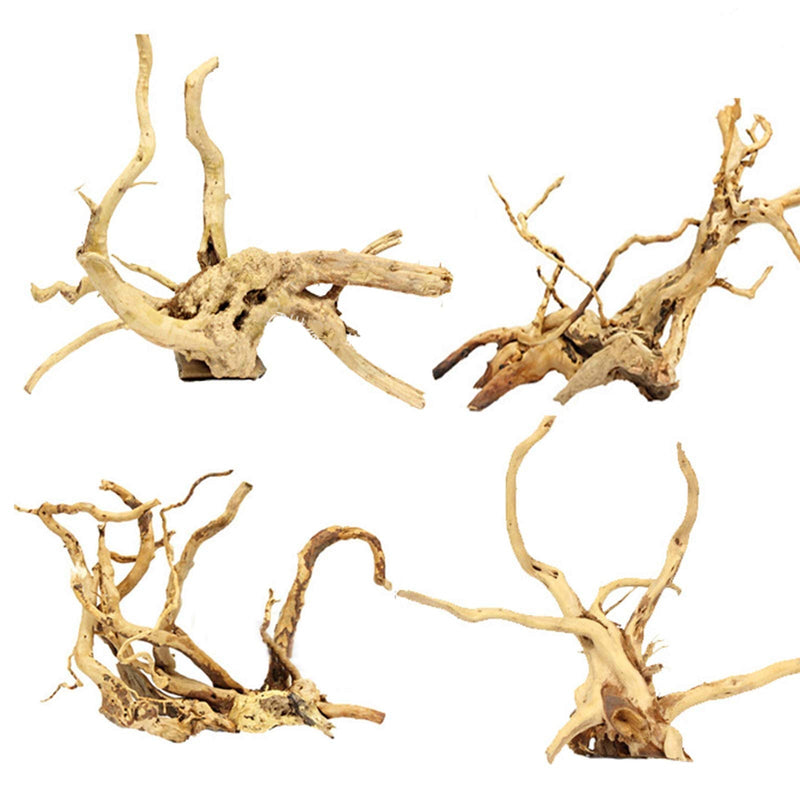 Aquarium Driftwood Natural Wood Reptile Branch Fish Tank Tree Plant Stump Ornament Decor 4 PCS - PawsPlanet Australia
