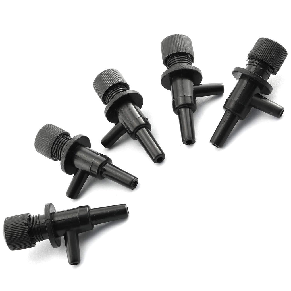 [Australia] - DGZZI Aquarium Air Pump Valve 5PCS Black 2 Way Fish Tank Air Line Flow Control Regulator Valve 