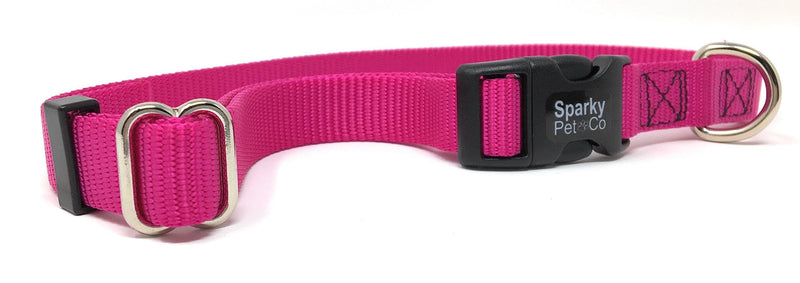 [Australia] - Sparky Pet Co 1" Universal Clip-N-Go Adjustable Nylon Dog Collars Raspberry 