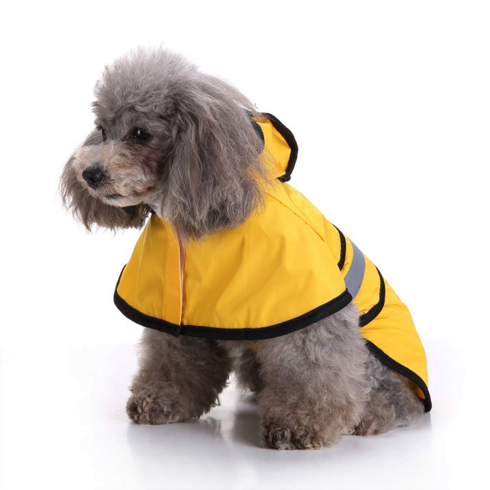 Lifeunion Dog Reflective Raincoat with Hood Harness Hole, Waterproof Slicker Poncho for Small Medium Dogs and Puppies Yellow - PawsPlanet Australia