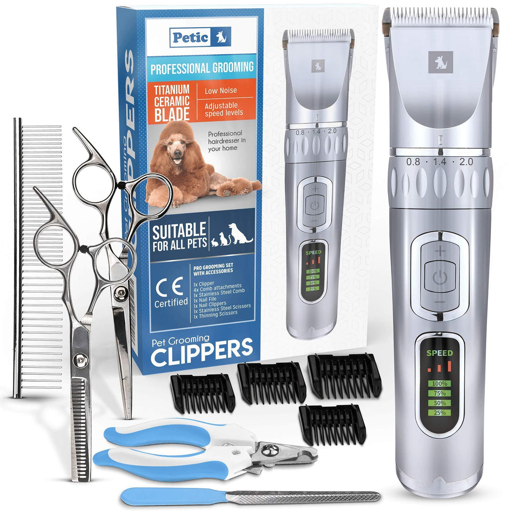 Dog Clippers Professional Dog Grooming Clipper Low Noise Rechargeable Cordless Pet Clippers for Dogs Cats Pets Silent Trimmer Dog Grooming Kit - PawsPlanet Australia