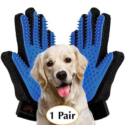 [Australia] - Nado Care Pet Grooming Gloves - Dog, Cat Bathing Scrubber Gloves - Silicone Pet Hair Remover Gloves - Deshedding, Massage for Cats, Dogs, Rabbit and Small Pets 