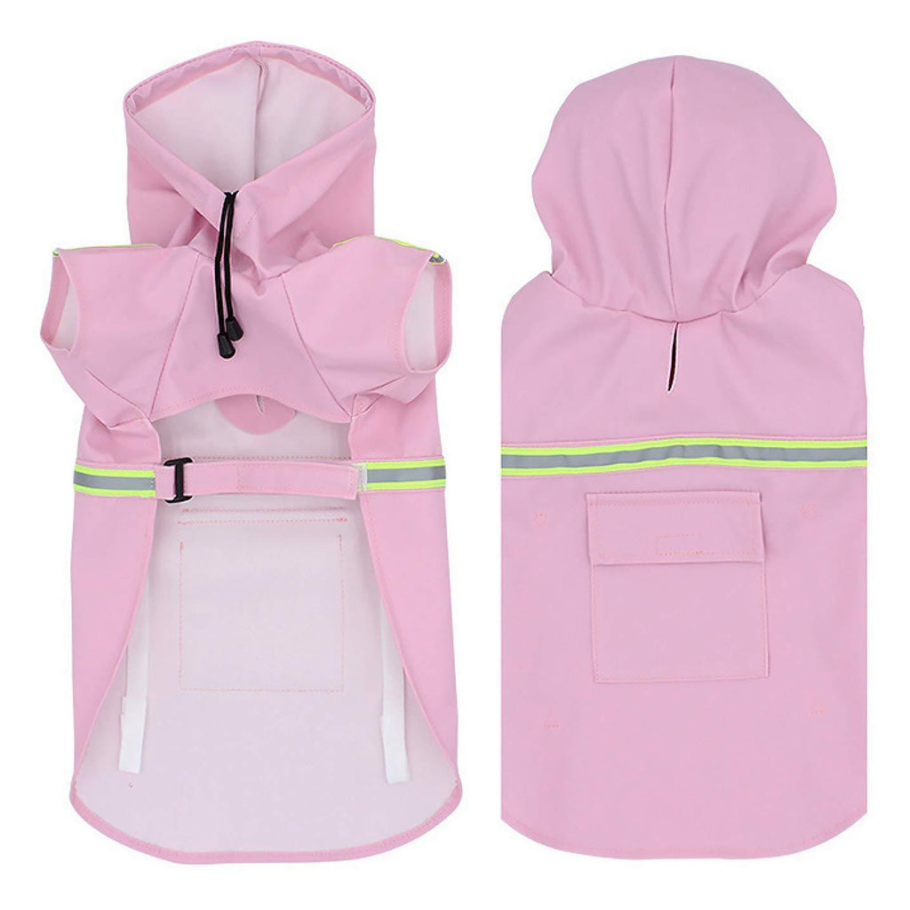[Australia] - Dog Raincoat | Rain Jacket | Poncho - Waterproof, Reflective, with Sleeves, Pouch | M - 5XL 10-110 lbs (5XL, Pink) 