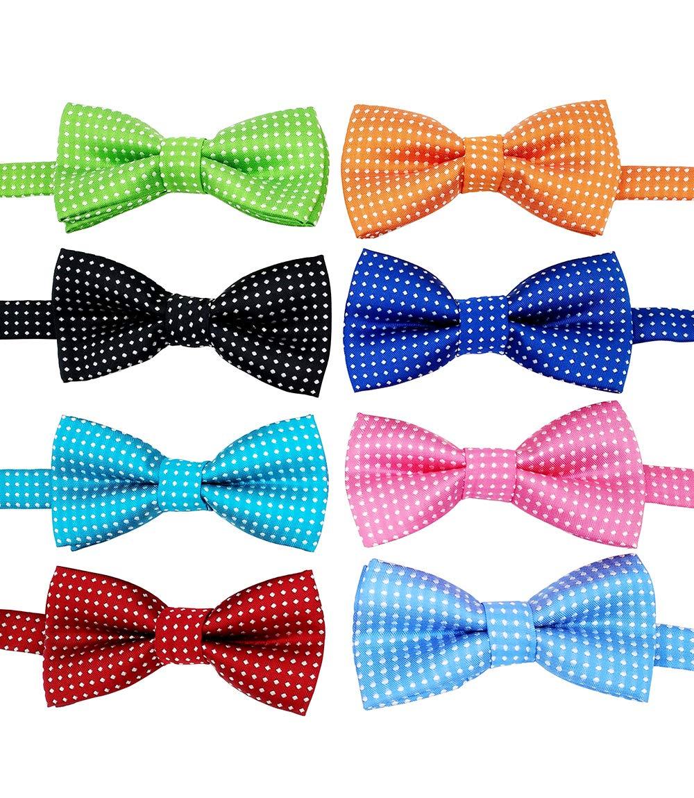 [Australia] - JpGdn 8pcs Pet Bowties in Mixed Color and Adjustable Bow Ties Band for Dog Cats Pets Small Medium Animals 