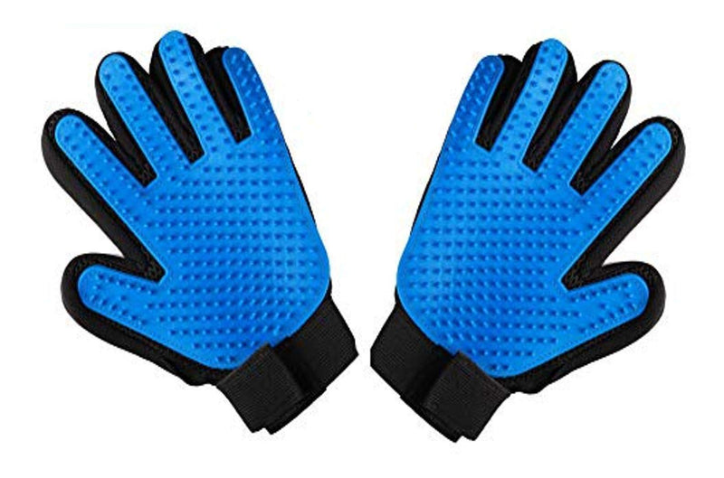Pets First Dog Grooming Gloves Best Professional Deshedding, Brushing, Cleaning Mitt Tool for Small, Medium or Large Dogs & Cats. Fur & Hair Remover. Prevents Matted Coats. Soft Rubber Bristle Brush - PawsPlanet Australia