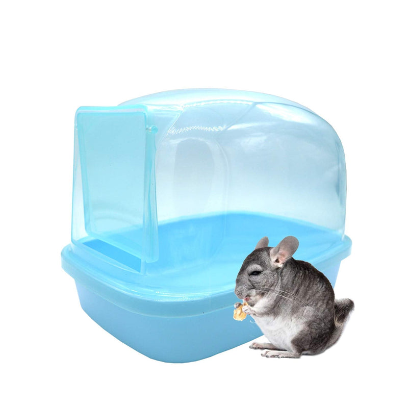 kathson Dwarf Hamster Bathroom, Chinchilla Sauna Room Plastic Sand Bath House Ideal for Gerbils, Hedgehog, Squirrel and Other Small Animals Blue - PawsPlanet Australia