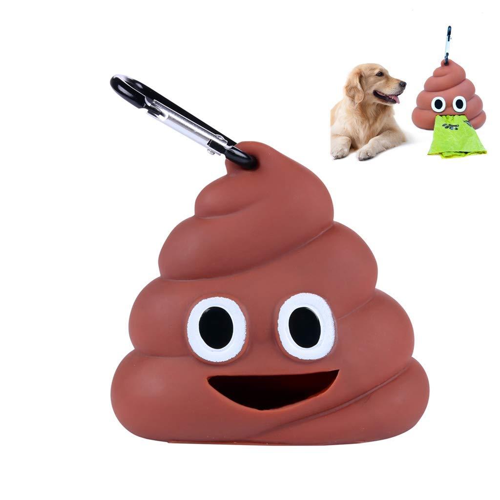 [Australia] - Sytian Super Cute Dog Poop Bag Holder Dog Waste Bag Holder Dog Poop Bag Dispenser Includes 1 Roll 15 Bags Easy Attaches to Dog Leash 1 pcs 
