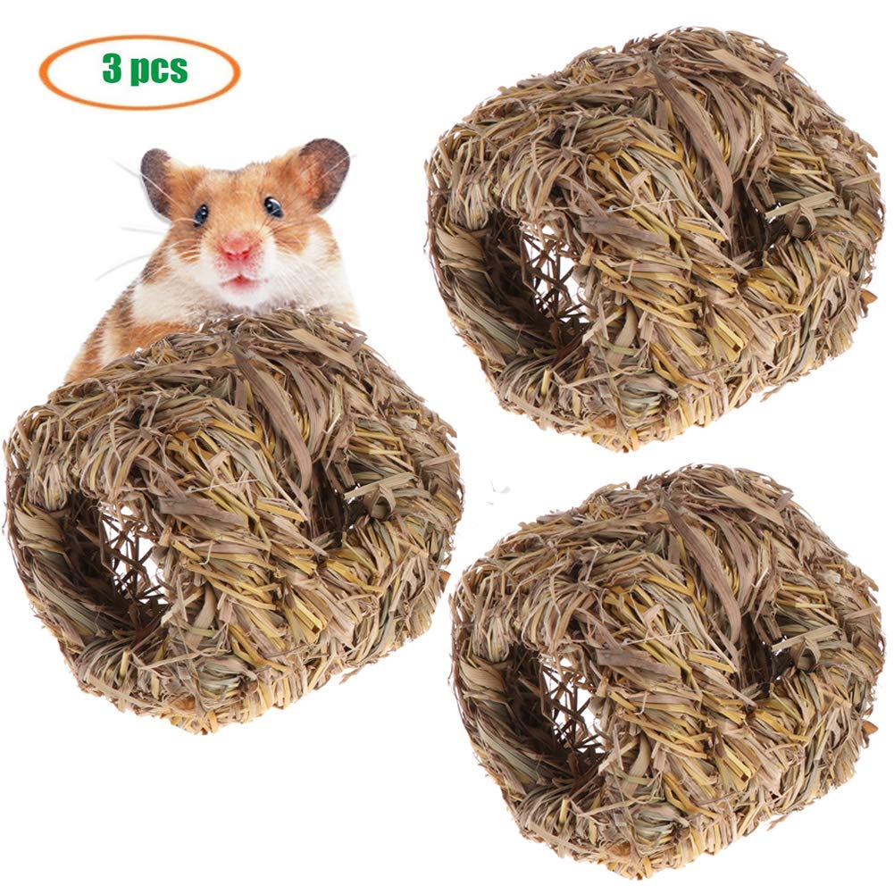 [Australia] - Hamster Hideaway Hideout Seagrass Tunnel Interactive Grass Ball Toy for Pets,Rats,Chinchillas,Ferrets and Gerbils Guinea Pigs Small Animal Activity Center 