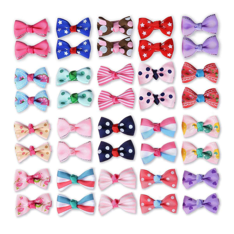 Pet Dogs Hair Clips Multicolor Alligator Clips Dog Topknot Bows Dog Grooming Bows Pet Supplies Dog Bows Dog Hair Accessories 40 Pcs - PawsPlanet Australia