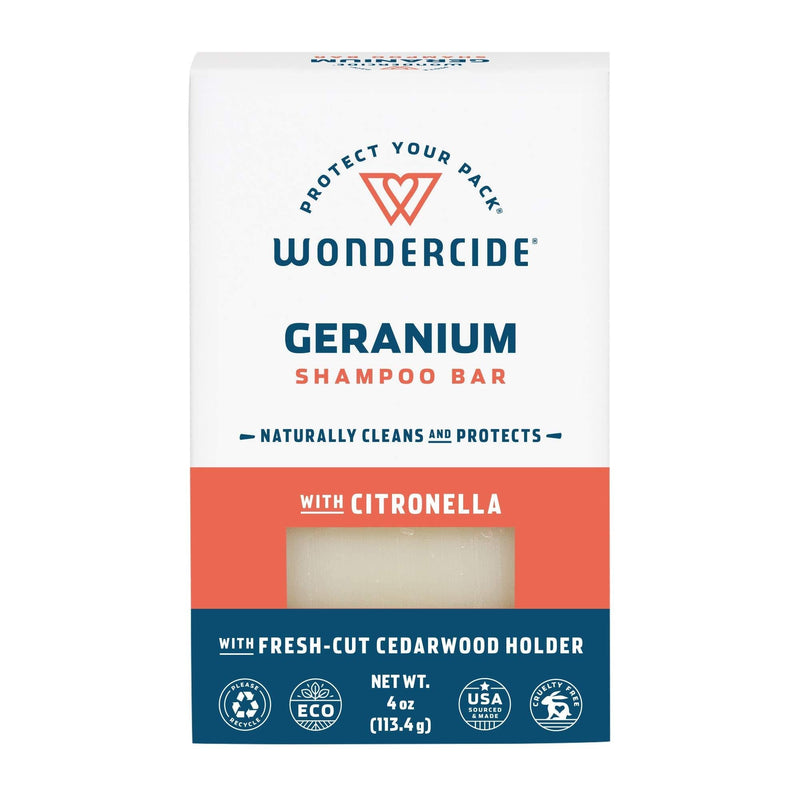 [Australia] - Wondercide Natural Pet Shampoo Bar for Dogs & Cats- Gentle, Plant-Based, Easy-to-Use, Moisturizing Coconut Oil, Eco-Friendly, Biodegradable - 4 oz Bar Geranium + Skin Protection 