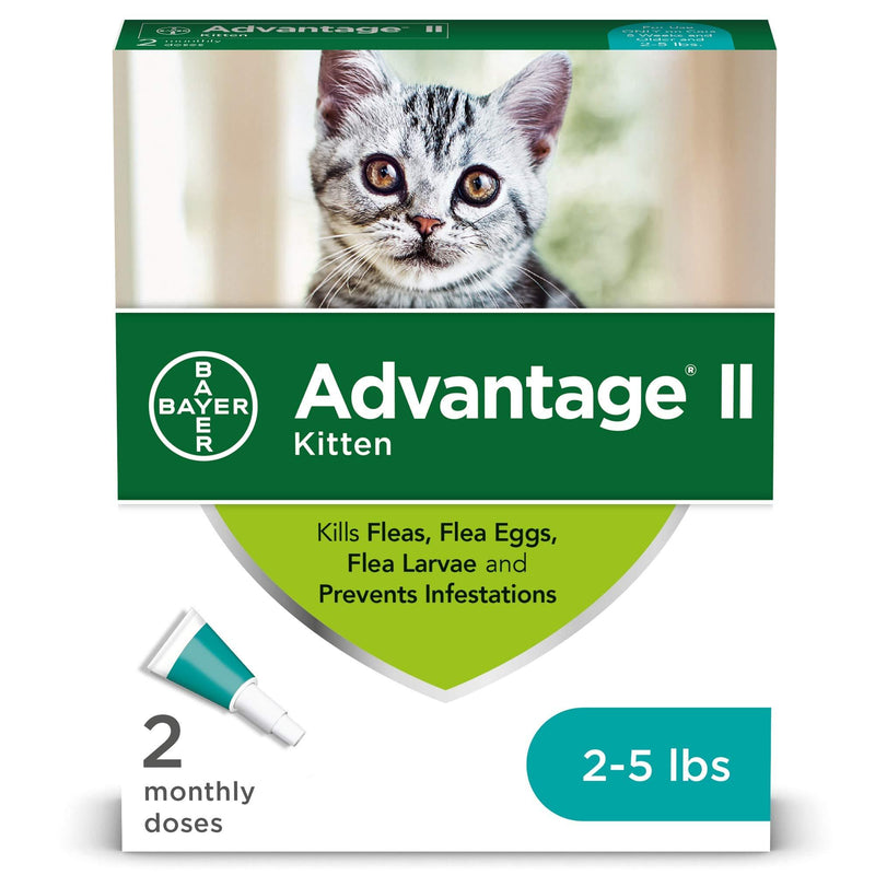 Advantage II Once-A-Month Topical Kills Flea for Kitten, Count of 2, .041 LB - PawsPlanet Australia