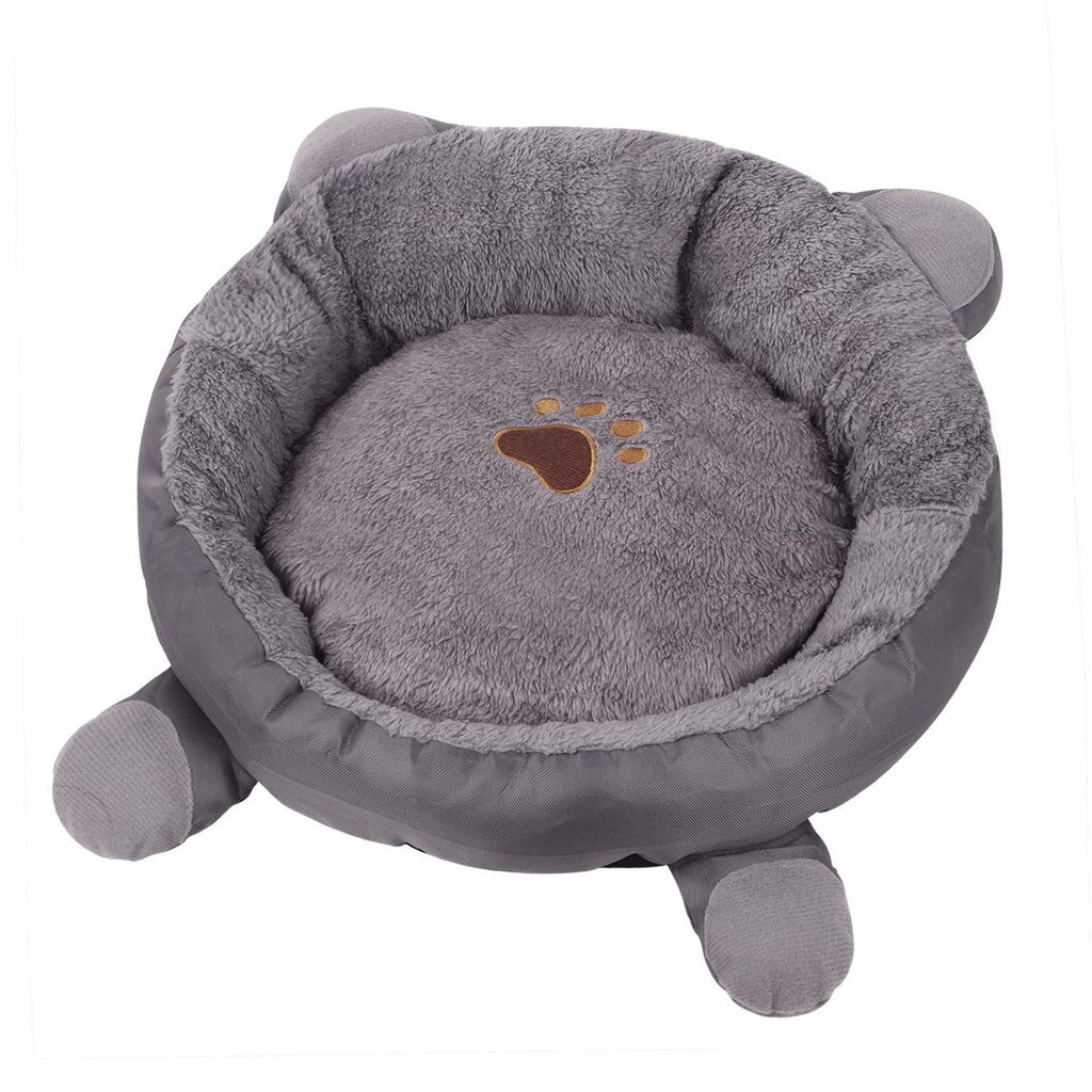 [Australia] - Small Dog Bed with Removable Washable Cover Cute Cartoon Ears Cuddler Pet Bed for Cats Small Dogs Padded Cushion Bed Anti-Slip Water-Resistant Bottom Soft Durable Pet Supplies Pet Sofa Kitten Bed Gray 