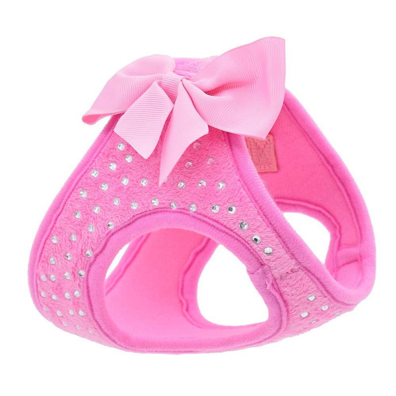 [Australia] - KLCW FIRECOW Pink Diamond Dog Harness, Dog Harness Chest Strap Bow tie, Step in Vest Harness for Small Dogs S 