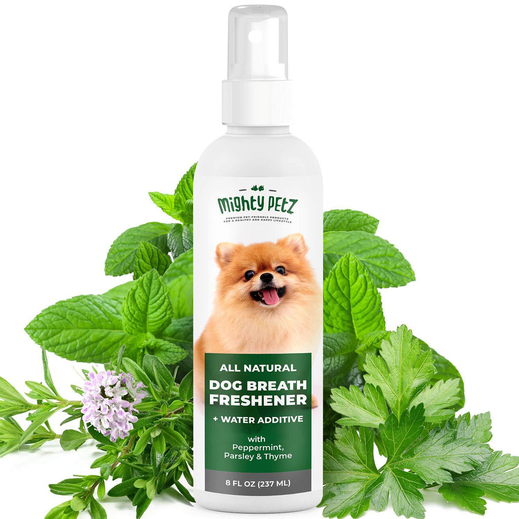 2-in-1 Dog Breath Freshener Spray & Water Additive – All Natural Dog Dental Care That Fights Bad Breath, Plaque & Tartar. Dog Teeth Cleaning and Fresh Breath with No Brushing, 8 oz. - PawsPlanet Australia