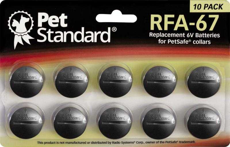 PET STANDARD Replacement RFA-67 6V Lithium Batteries Compatible With PetSafe Battery-Operated Pet Products and Specific Dog Receiver Collars - RFA-67D-11 (Pack of 10) - PawsPlanet Australia