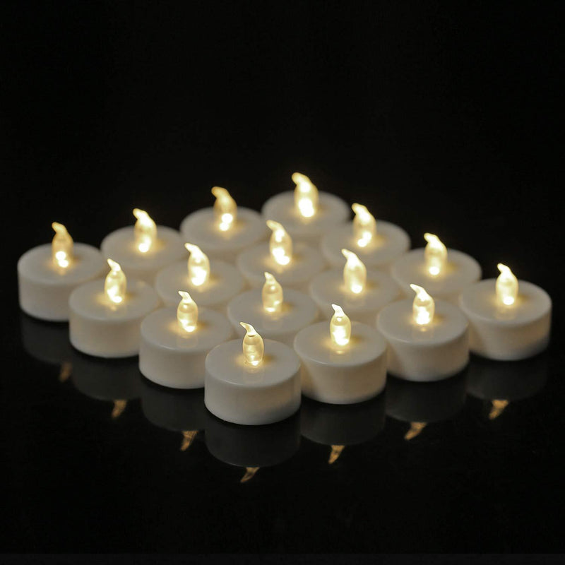 Tea Lights 24 Pack Flameless LED Tea Lights Candles Battery Powered Fake Candles 100 Hours for Wedding Party Holidays Home Decoration Outdoor (Warm White) Warm White - PawsPlanet Australia