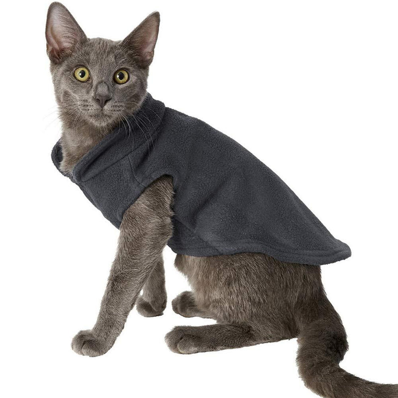 DroolingDog Dog Cat Fleece Vest for Small Dogs X-Small (Chest: 12.6'' Back: 7.8'') Black - PawsPlanet Australia