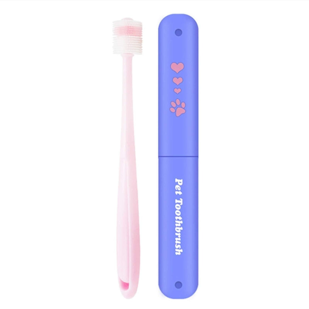 Soft Cats Toothbrush 360 Degree Head Safe efficient and deep Teeth Cleaning Handle Tooth Silicone Brush for Dogs Pets - PawsPlanet Australia