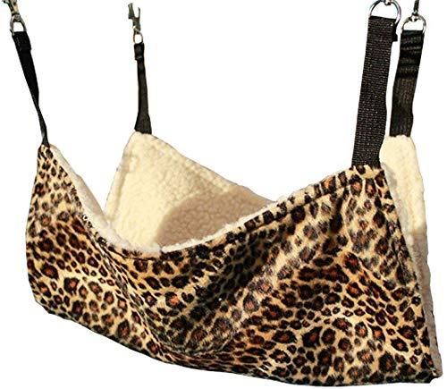 [Australia] - CTYES Big Cat Hammock Kitten Pet Cage Hammock Easy to Attach to a Cage Cat Hammock Ferret Rat Rabbit Small Dogs Pet Hammock Bed Leopard L 