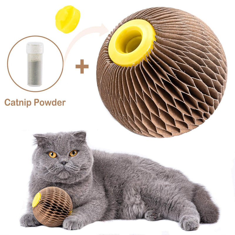 [Australia] - ARELLA Catnip Ball Toy for Cats Catnip Refillable Scratcher Ball Kitty's Faithful Playmate Reduce Obesity and Loneliness CSB01BR 