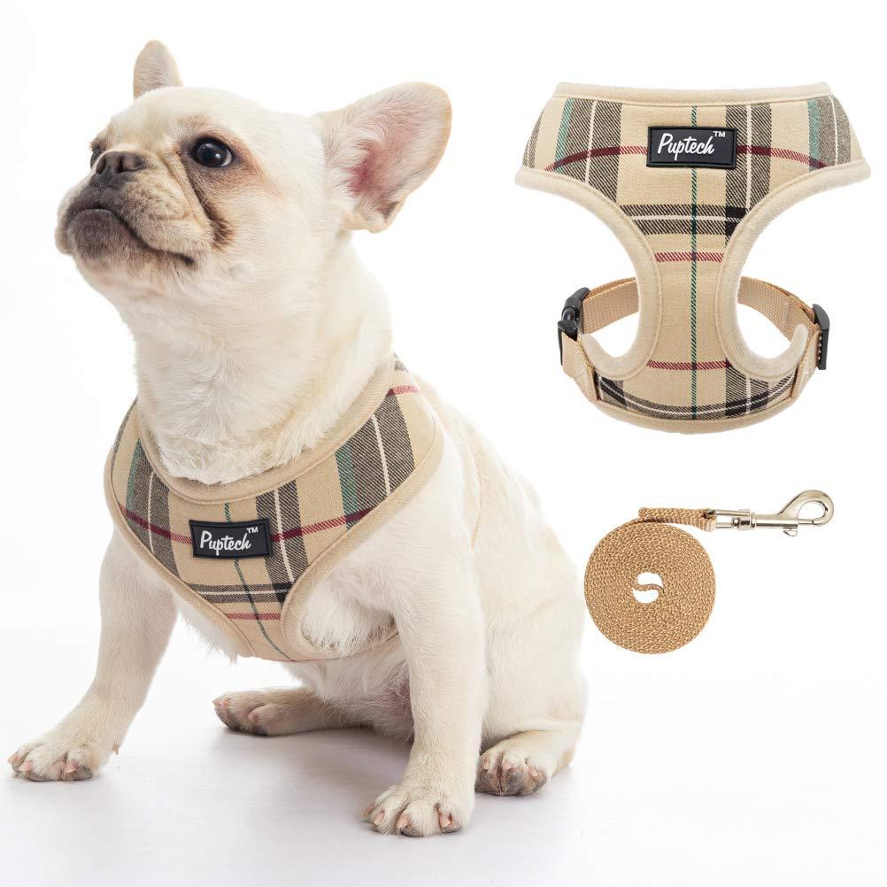[Australia] - Soft Mesh Dog Harness Pet Puppy Comfort Padded Vest No Pull Harnesses S neck 12in,chest 13-16.5in Beige 