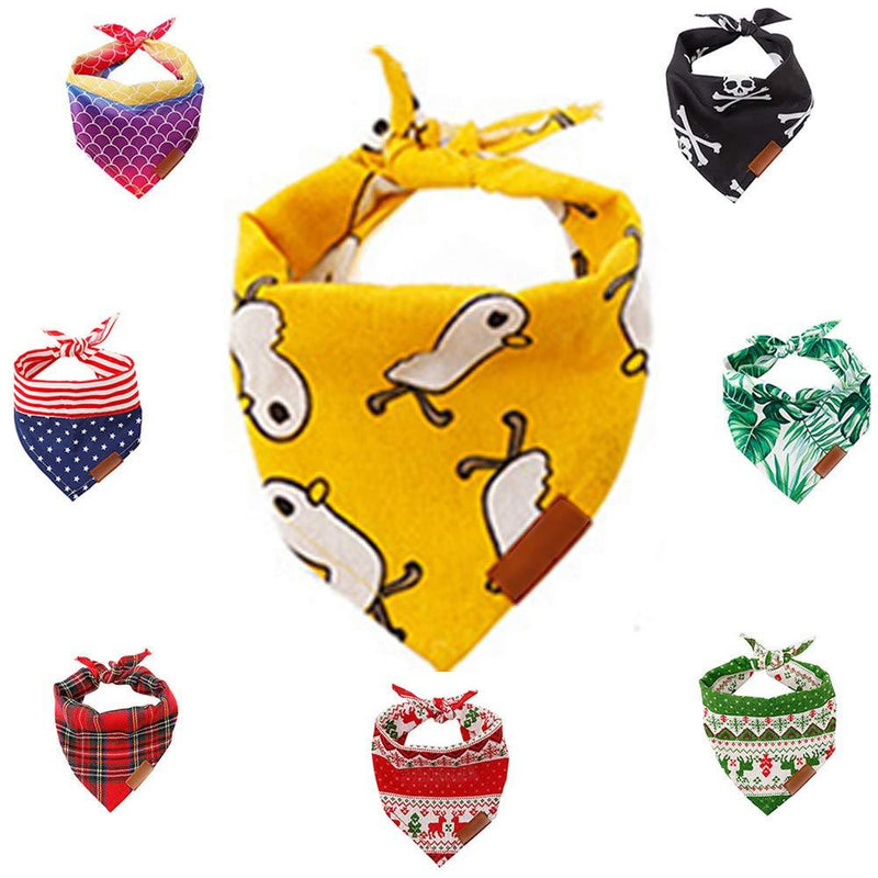 [Australia] - Mycicy Dog Bandana Christmas Classic Plaid Cute Printing Bibs Adjustable Triangle Scarf Kerchief Accessories Puppy for Small to Medium Large Dogs Pet Bandanas Large (neck up to 20 ") Yellow 