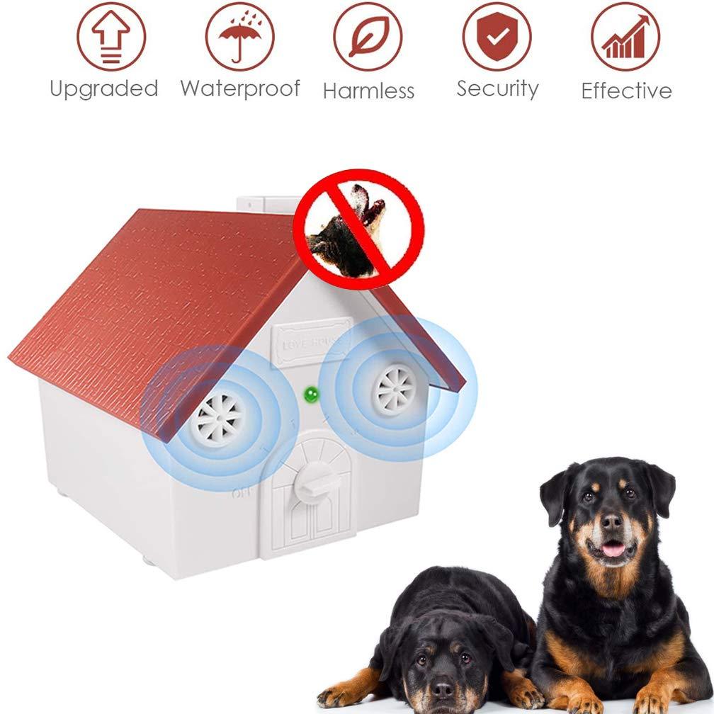 [Australia] - FlyBanboo Anti Barking Device, 2020 New Bark Box Outdoor Dog Repellent Device with Adjustable Ultrasonic Level Control Safe for Small Medium Large Dogs, Sonic Bark Deterrents, Bark Control Device red-004 