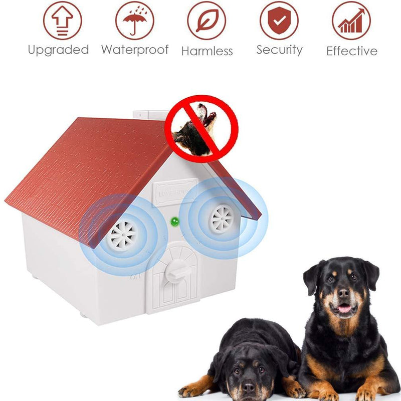 [Australia] - FlyBanboo Anti Barking Device, 2020 New Bark Box Outdoor Dog Repellent Device with Adjustable Ultrasonic Level Control Safe for Small Medium Large Dogs, Sonic Bark Deterrents, Bark Control Device red-004 