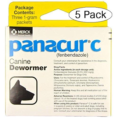 Panacur C Canine Dewormer Dogs 1 (3 Packets) Gram Each Packet Treats 10 lbs (Fivе Расk, Yellow) - PawsPlanet Australia