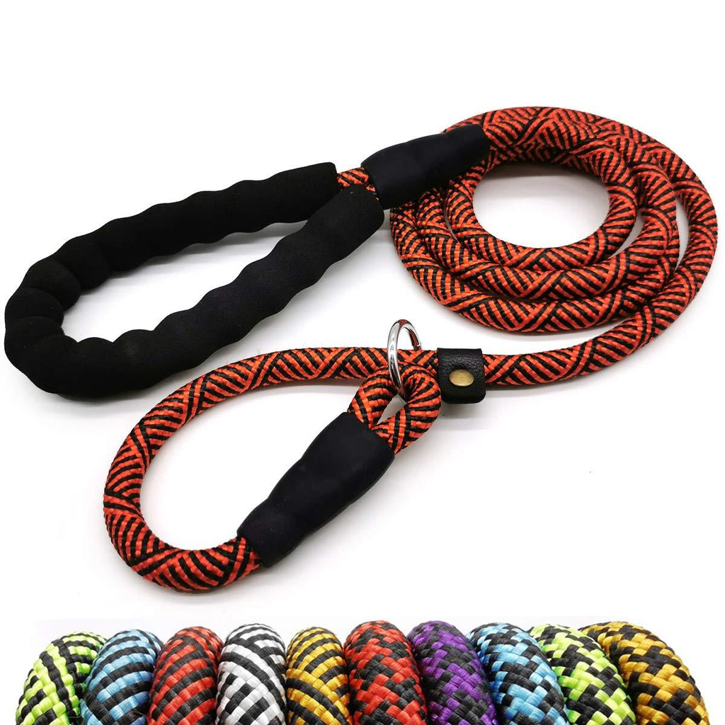 [Australia] - Mycicy Durable Rope Slip Lead Dog Leash, 1/2" x 5ft No Pull Slip-on Training Leash for Large and Medium Dogs, No Collar Needed Comfortable Padded Handle Leash Red-B 